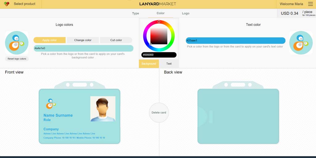 Applying Logo colors on ID Card