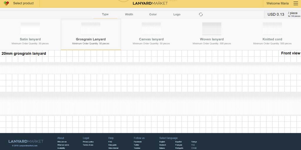 La cinta grogré para lanyard