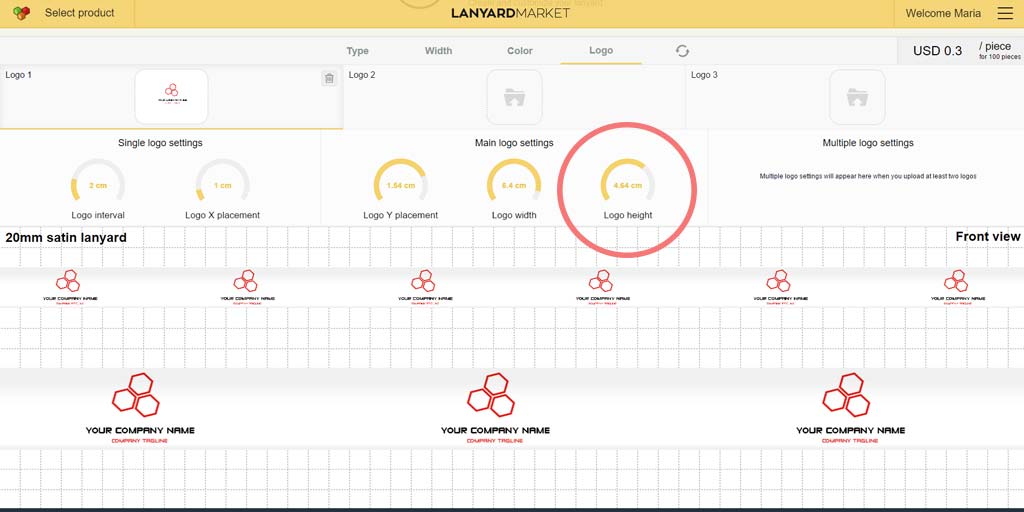 Setting logo height